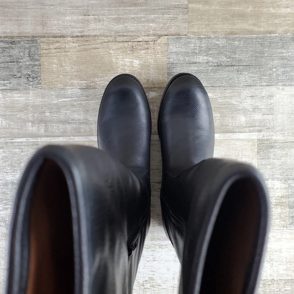 Frye and Co. Kellie Womens Knee High Boots Sz 6 W Black Button Side Zip